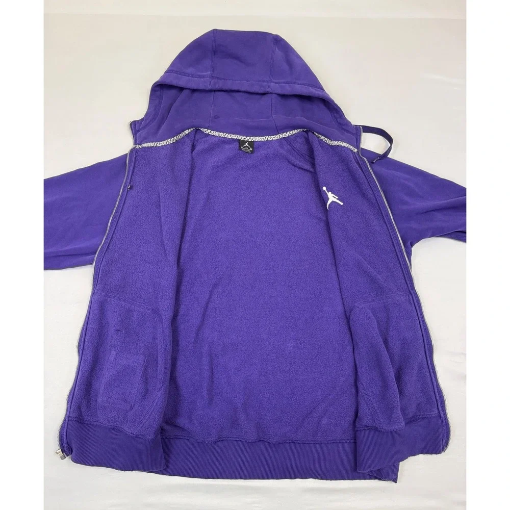 Jordan Mens Purple Full Zip Jumpman Hoodie XL Raglan Sleeve Sportswear Jacket‎
